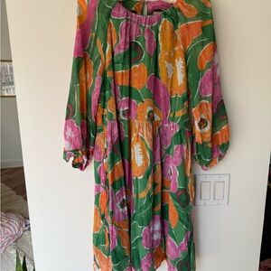Banjanan Pink and Green Floral Dress